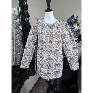 C. Wonder Jacquard Long Sleeve Tapestry Trench Coat Size 12